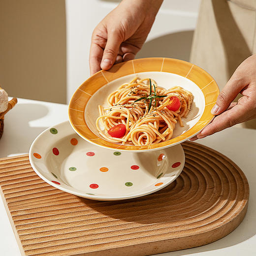 摩登主妇 日式盘子菜盘家用2024新款特别好看的餐具高级感面碗餐盘 商品图2