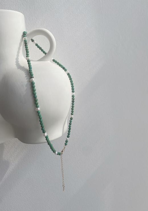 LHWINDSOR 夏日遐想松石珍珠项链百搭叠戴巴洛克珍珠复古银镀金颈链 商品图7