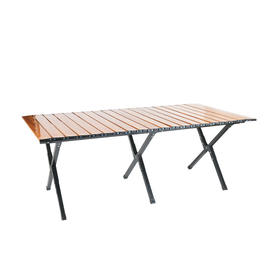 徽羚羊 云随 碳钢木纹蛋卷桌  120cm HLY-YYTC-22109