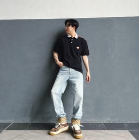 G家 新款肩膀宽边织带 Polo衫🔥撞色黑白编织领（JN）