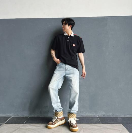 G家 新款肩膀宽边织带 Polo衫🔥撞色黑白编织领（JN） 商品图0