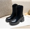 服装鞋包-秋冬新款厚底马丁靴高跟V口小个子女增高显瘦瘦靴 商品缩略图2