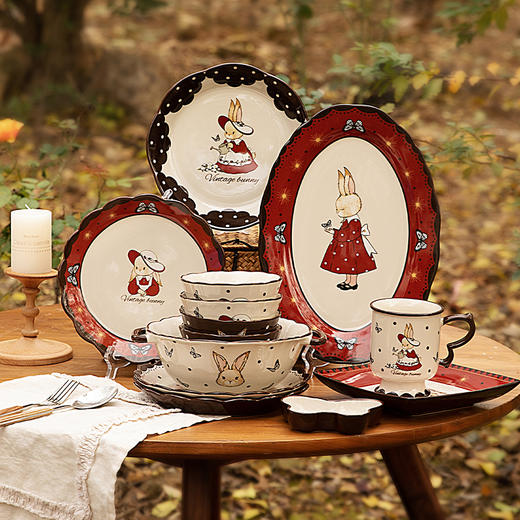 摩登主妇赫拉兔餐具碗碟家用2024款陶瓷盘子乔迁新居新年生日礼物 商品图0