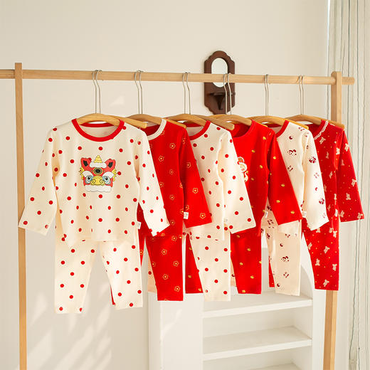 7天内发货【过新年穿新衣】新年款儿童纯棉家居服套装90-160码蛇年年服聚 商品图1