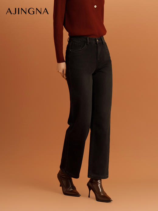 【商场同款】阿菁娜2024冬季新款新晋裤王三色牛仔裤A30D210100 商品图4