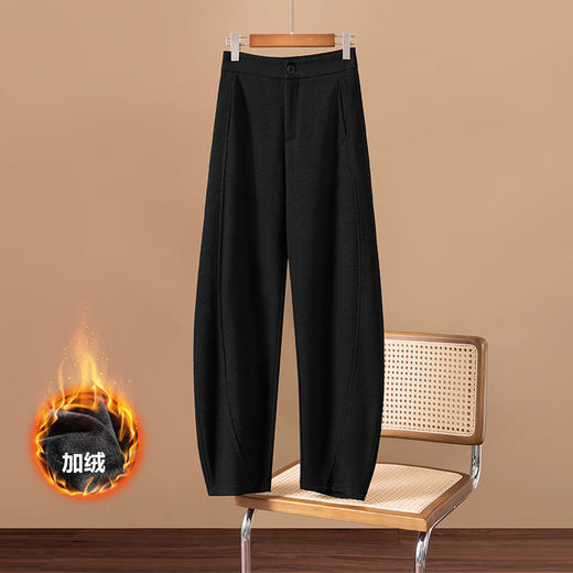 丁摩 哥弟堡尼加绒醋酸羊毛呢毛呢香蕉镰刀裤女秋冬新款休闲弯刀裤哈伦裤长裤4ZF-28779 商品图9