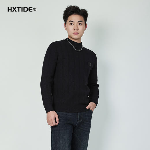 【断码清仓】HX 冬季中领毛衫S107444281101 商品图0