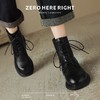 ZHR则则后拉链马丁靴加绒保暖小短靴2024新款厚底瘦瘦靴百搭女靴 商品缩略图2