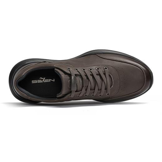 柒牌男士运动鞋2024年新款系带圆头时尚休闲百搭真皮透气低帮男鞋	127X70510 商品图2