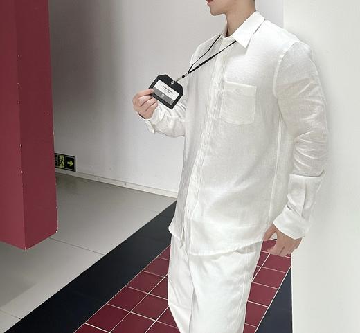 赛琳 口袋刺绣亚麻宽松衬衫（JN） 商品图0