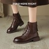 ZHR则则后拉链马丁靴加绒保暖小短靴2024新款厚底瘦瘦靴百搭女靴 商品缩略图8