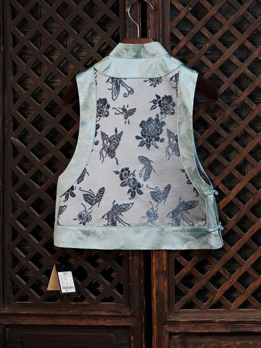 盛唐牡丹|蝶恋花漳缎花扣坎肩 商品图7