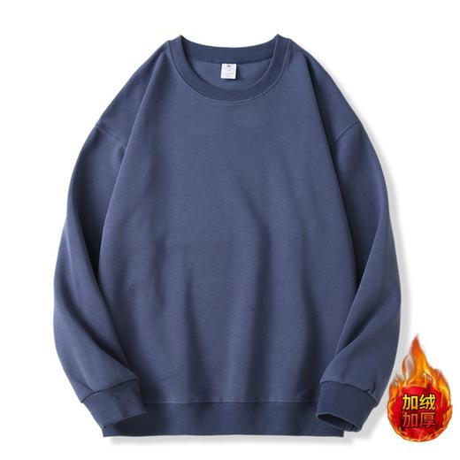 雀说加绒加厚男女卫衣秋冬长袖圆领上衣纯色大码宽松内搭ALM-3051 商品图9