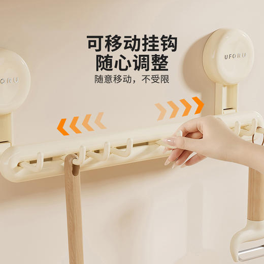 摩登主妇吸盘挂钩厨房多功能免打孔挂杆勺铲子挂架壁挂收纳置物架 商品图2