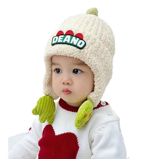 儿童帽子冬岁宝宝加厚针织护耳帽可爱卡通立体恐龙保暖韩版毛线 商品图4