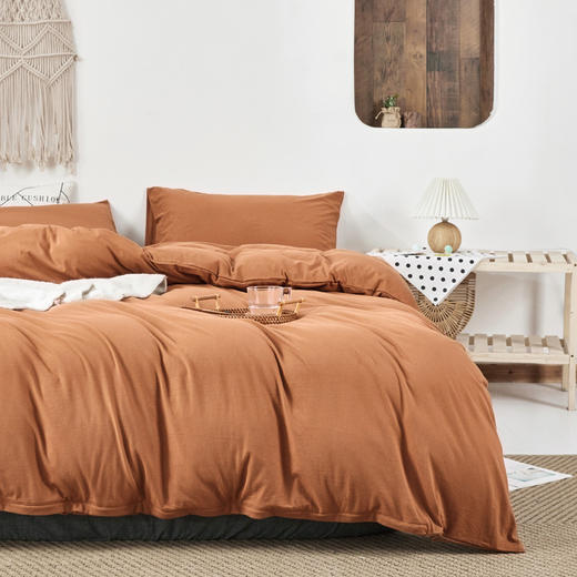 【天竺棉纯色四件套】针织棉四件套纯色天竺棉床品套件床单床笠柔软 商品图9