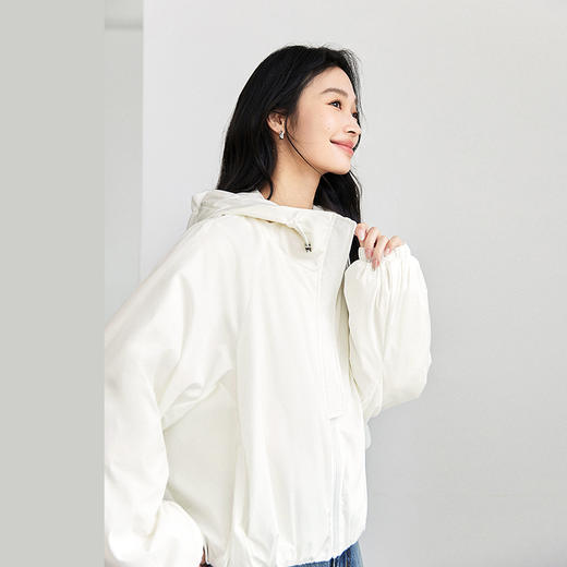 IC羊毛填充短款面包棉服 拉链式长袖纯色连帽外套 商品图2