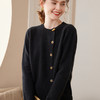 【高货QJ】全新升级【铂金会员422/天猫569/差价147】(13842) 洛诗琳秋冬新款圆领山羊绒开衫女加厚竹节扣设计感羊绒衫 商品缩略图4