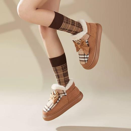 【特价39元】可爱舒适棉拖鞋女士冬季外穿室内家居包跟厚底加绒毛拖鞋【WG24151W】 商品图2