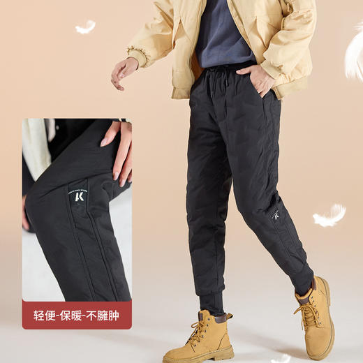 【一条过冬】白鸭绒羽绒裤女秋冬显瘦冬天羽绒裤情侣款工装羽绒裤 商品图1