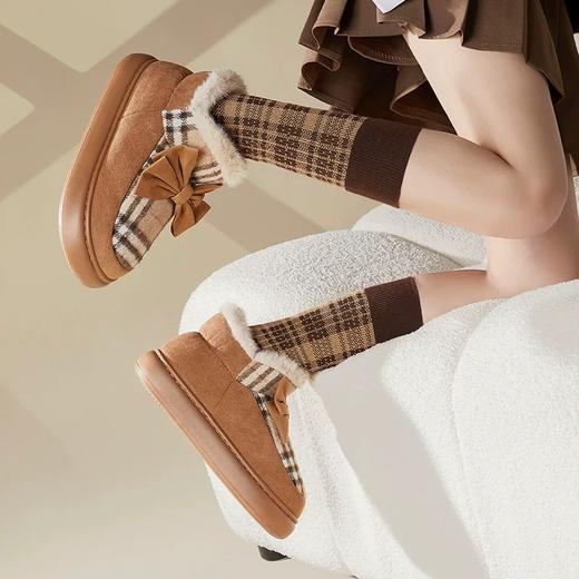 【特价39元】可爱舒适棉拖鞋女士冬季外穿室内家居包跟厚底加绒毛拖鞋【WG24151W】 商品图1