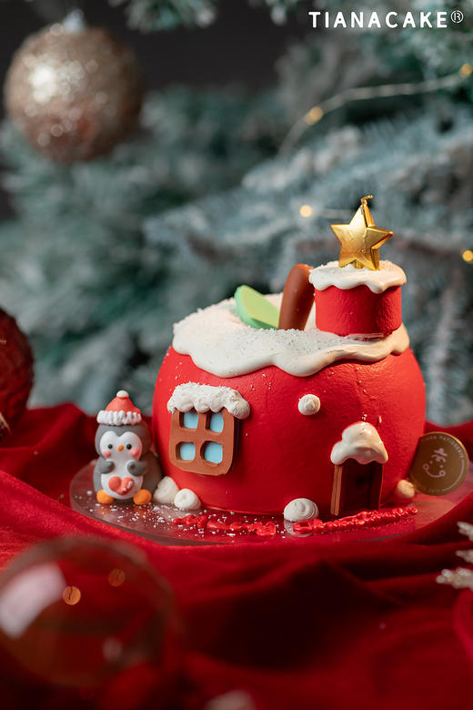 🌟圣诞限定｜苹苹安安小屋🍎（五寸红丝绒戚风） 商品图3