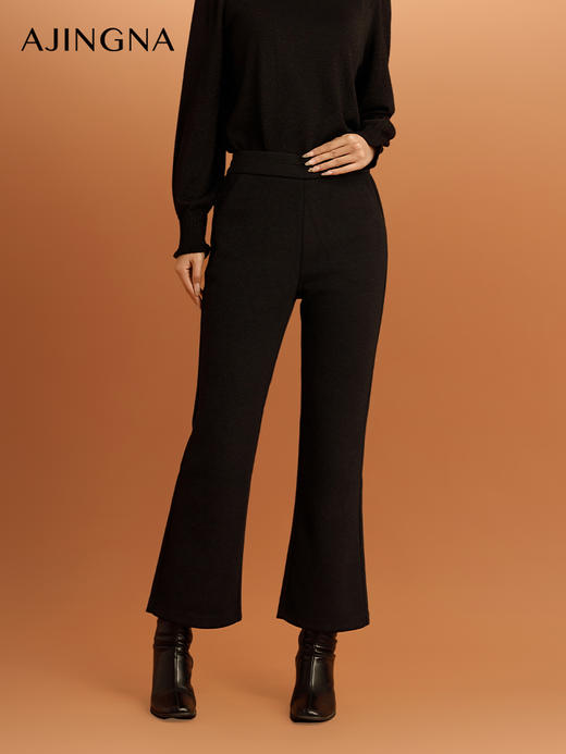 【商场同款】阿菁娜2024冬季新款时尚弹力修身微喇裤A30D210099 商品图0