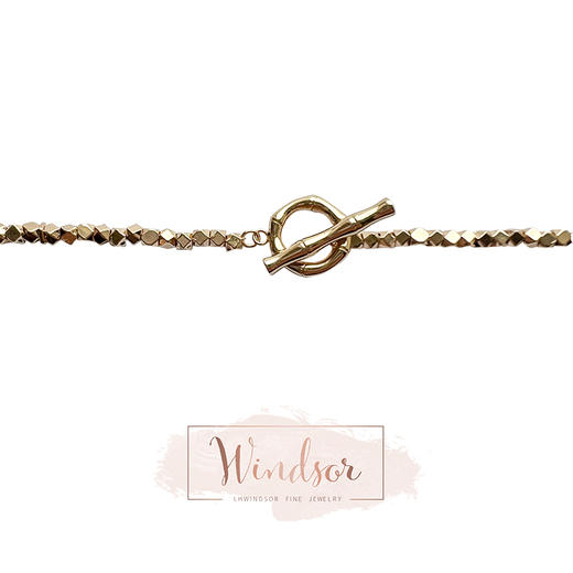 LHWINDSOR 竹节碎石项链复古风韧竹锁骨链百搭手链项链套装 商品图6