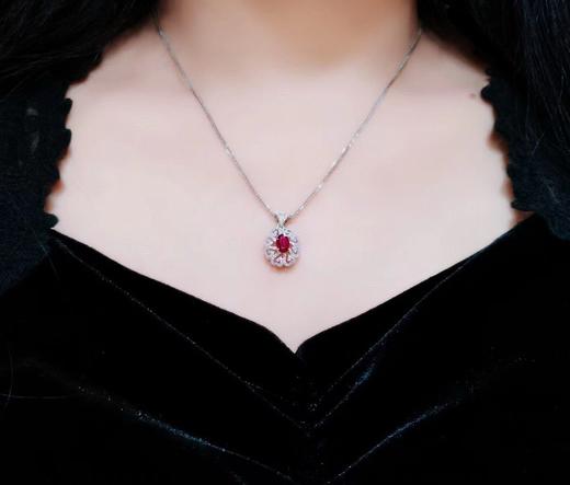 0.83ct刻面红宝石吊坠 商品图4