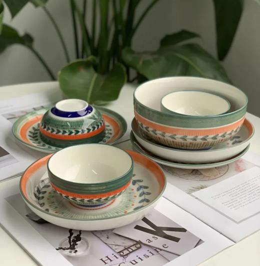 亏本清空仓库计划💥 某东佳*佰大牌库存 美式系列波西米亚风实用餐具套装 一套带走18件 成套好收纳 安全环保釉下彩工艺  精美波西米亚风格手绘  送人自留皆宜 商品图4