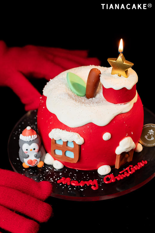 🌟圣诞限定｜苹苹安安小屋🍎（五寸红丝绒戚风） 商品图0