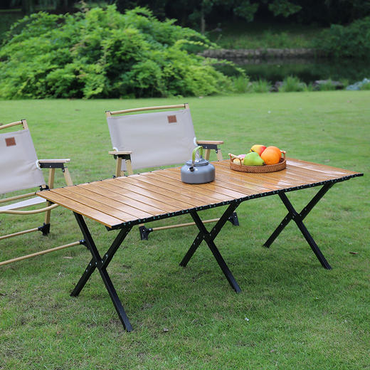 徽羚羊 云随 碳钢木纹蛋卷桌  120cm HLY-YYTC-22109 商品图2