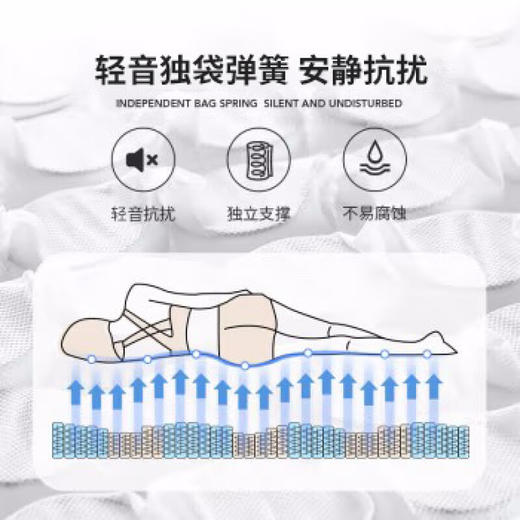 喜临门床垫 乳胶椰棕床垫 独袋弹簧 软硬两用双面睡感 24cm 云寝8124 双面软硬两用床垫1800*2000（1500*2000） 商品图3