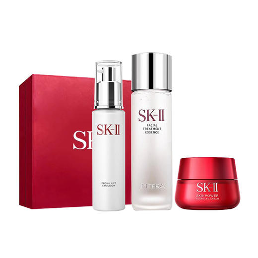 SK-II神仙水230ml+骨胶原乳液100g+大红瓶面霜80g 紧致修护保湿舒缓礼盒skll 商品图9