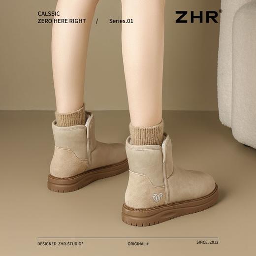 ZHR则则加绒保暖雪地靴真皮棉靴2024冬季新款防滑棉鞋运动休闲鞋 商品图5