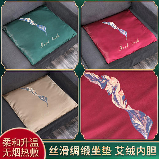 【9档定时调温】唐韵宛枫艾灸仪电加热绸缎坐垫 下单正装既送颈椎贴或膝盖贴一盒（15片） 商品图1