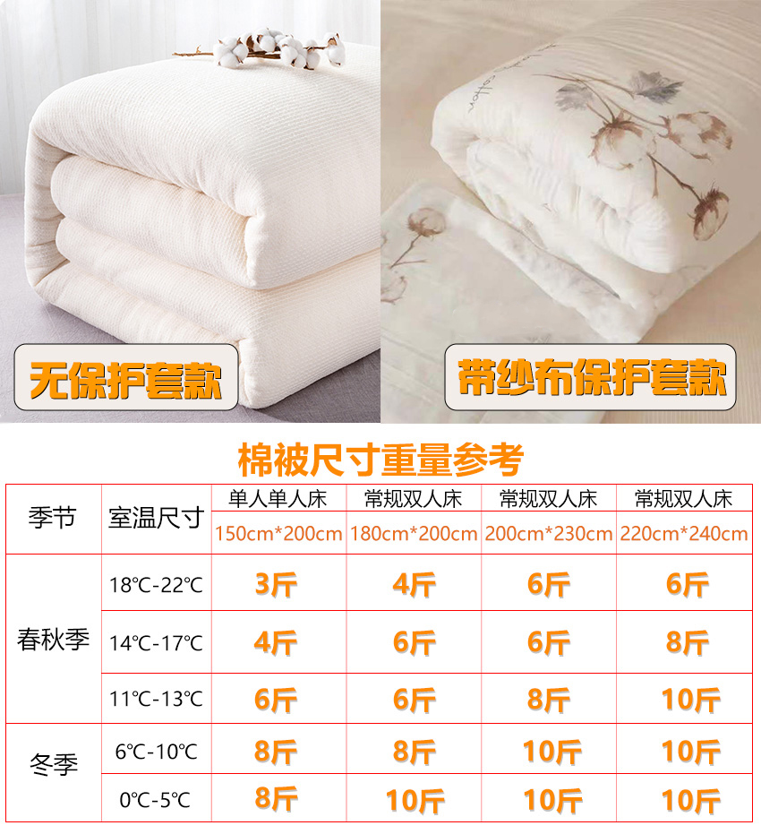 【正宗新疆棉花被】有着阳光味道的棉被，采用南疆手采棉花，蓬松的纤维感，云朵般轻柔
