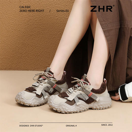 ZHR则则加绒厚底运动休闲鞋女冬季雪地靴保暖棉鞋大头增高老爹鞋 商品图7