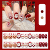 【指尖变身护甲板！新年玩出时尚感。】D269新款穿戴甲美甲甲片圣诞棋盘格可拆卸指甲贴片防水短款女。ry 商品缩略图5