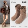 ZHR则则复古堆堆靴女2024新款内增高洋气小短靴加绒时尚绒面女靴 商品缩略图3