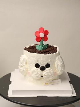 4英寸盆栽小狗（百分百进口动物奶油）