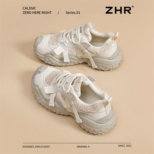 ZHR则则加绒厚底运动休闲鞋女冬季雪地靴保暖棉鞋大头增高老爹鞋 商品图9