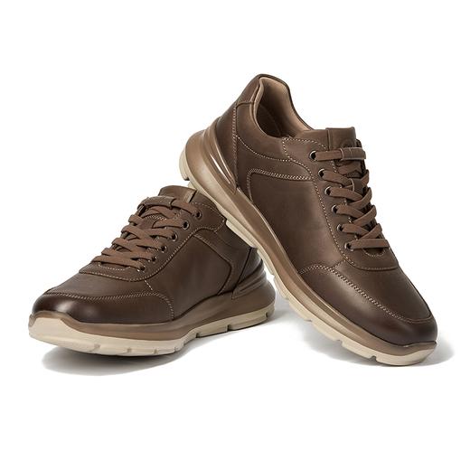 柒牌男士运动鞋2024年新款系带圆头时尚休闲百搭真皮透气低帮男鞋	127X70510 商品图1