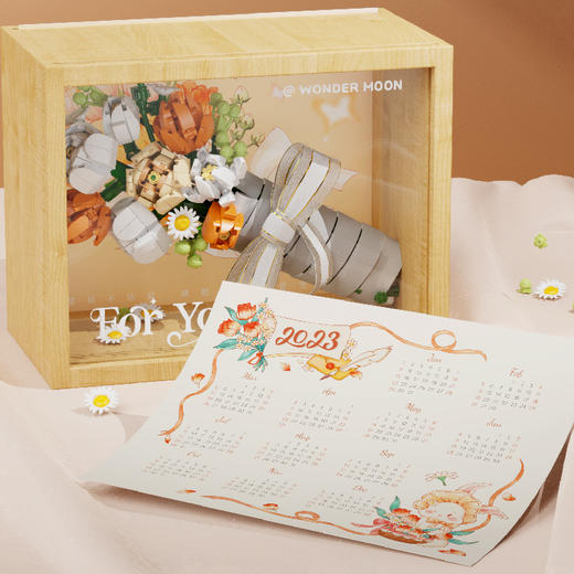 月光社FORYOU积木花束永生花相框diy益智拼装玩具创意生日礼物 商品图7