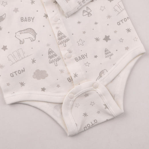 棉果果春季新品商场同款男童女童5A抗菌对开三角连体衣M101712225016 商品图3