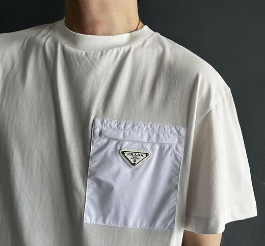 P家 再生尼龙拉链口袋双纱平纹短袖T恤（JN） 商品图1