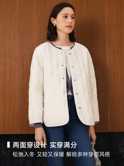 新中式竹叶提花连袖圆领绗缝外套FCE4COT100 商品图7