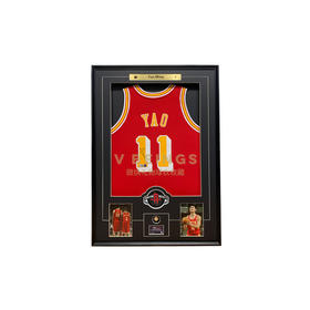 收藏系列 姚明 火箭队11号 红色球员版 亲笔签名球衣