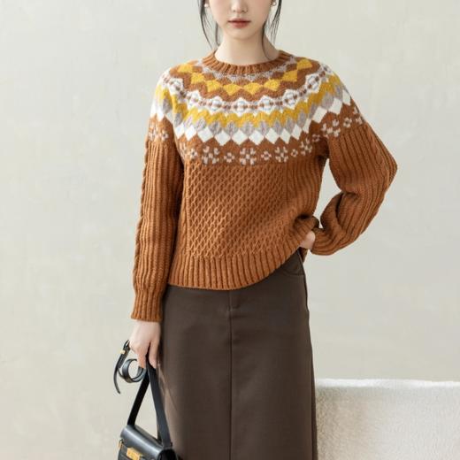 苏苏姐家曙光圆育克手工diy棒针毛衣编织衣服上衣材料包毛线团 商品图1