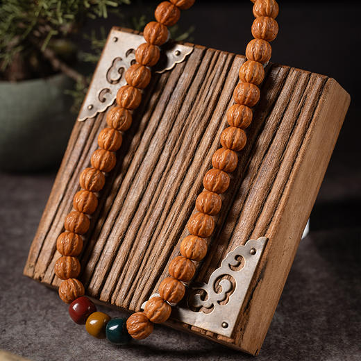 <有书独家>【经典】岸纾 天然小金刚菩提/京八棱猴头核桃玛瑙文玩手持双圈手串  原籽文玩盘玩手链 商品图7